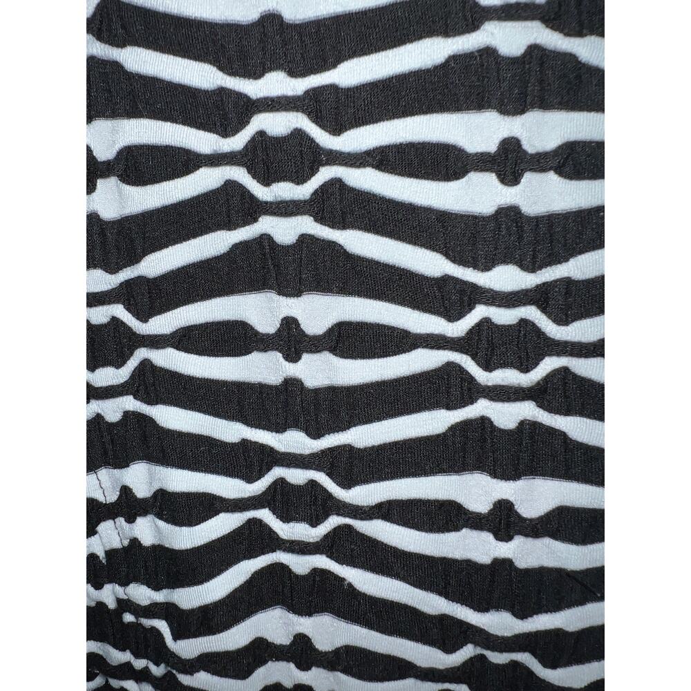 Anne Klein Size 10 Fit & Flare DRESS Black White Geo Texture A-Line Swing Medium - Picture 8 of 9